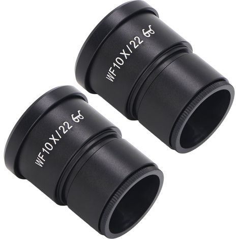 2 oculaires de microscope grand angle 10X en alliage d'aluminium, diamètre 22 mm, pas de vis 30 mm, pour usage biologique (1/5)