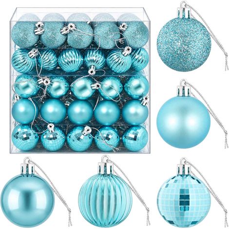 Weihnachtskugelset 100 stk. Türkis 4 cm Polystyrol vidaXL (1/5)