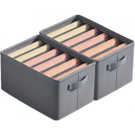 organiseurs de vêtements pliables à 6 compartiments pour armoire conteneur de rangement pour sweats à capuche chemises pantalons 2 (1/5)