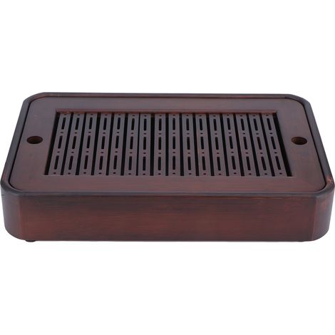 Plateau à thé en bambou rectangulaire pour service et drainage, accessoire pour maison et hôtel (1/5)