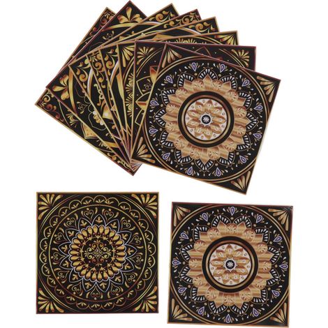 Lot de 10 stickers muraux transparents imperméables à motifs pour carrelage, parfaits pour les chambres d'hôtel et les cuisines. (1/5)