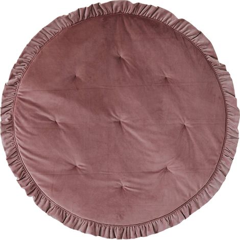Tapis de sol rond molletonné bébé enfant soft touch - Rose foncé (1/5)