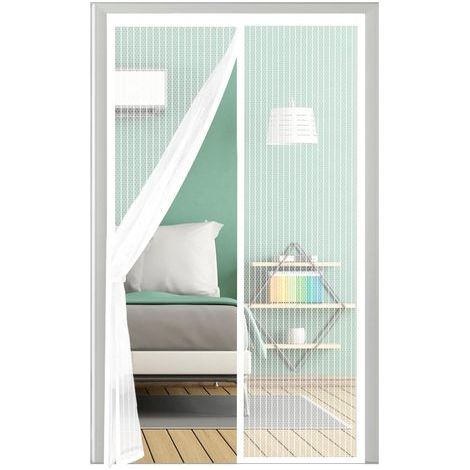 Moustiquaire Aimantée Porte Fenetre Sans Perçage Magnetique Ldéal Pour Les Portes De Balcon Caves 100x200cm Blanc (1/5)