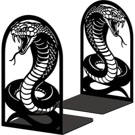 Lot de 2 Serre-Livres Métal Serpent Réaliste Décoratif (1/5)