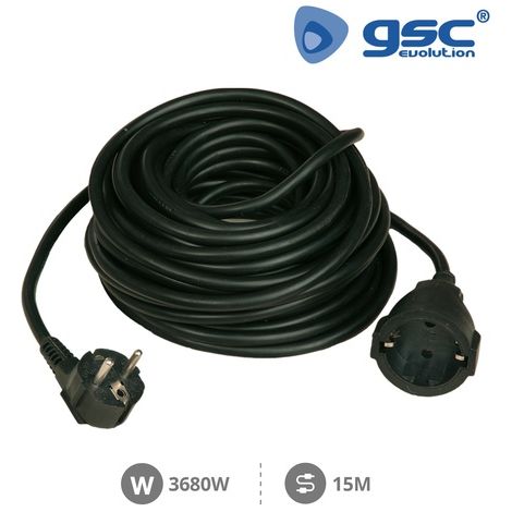 Prolongador eléctrico sistema FRANCES 15 metros negro