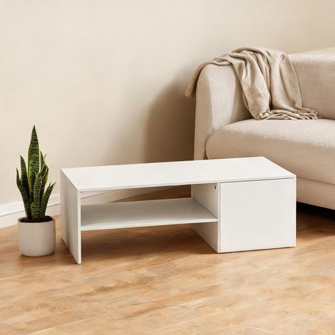 Table basse coloris blanc en bois 110 x 52 x 36 cm (1/5)