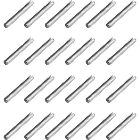 60Pcs Goupilles Fendues À Fente 7/50 Pouce(3.5mm) Dia. 1 Pouce(25mm) Longueur Chevilles D'Expansion En Acier À Ressort Pour Fixation Sécurisée, Argenté (1/5)