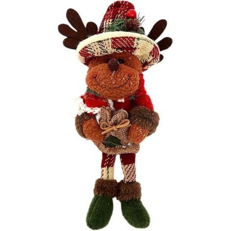 Poupée en Peluche - Noël - Élan - Tissu de haute qualité - Marron - Décoration intérieure (1/5)