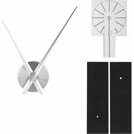 Horloge murale autocollante en acrylique sans cadre à faire soi-même, surface miroir, argentée, pour la décoration du salon et de la chambre (1/5)