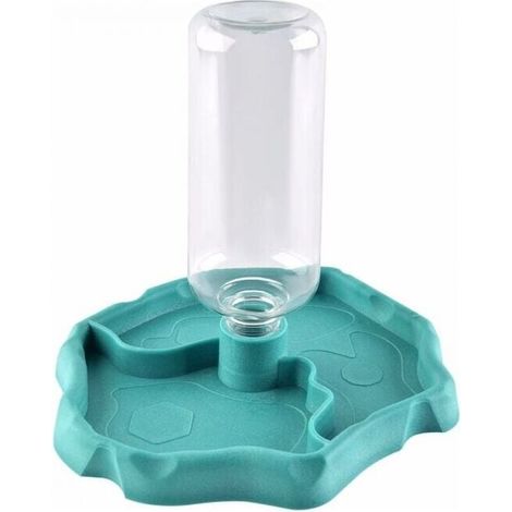 Blue Reptile Water Dispenser, 2-in-1 Overflow Protection, Plastic Feeding Bowl, Feeding Bowl for Turtles and Geckos,