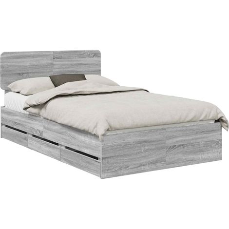 Maison Exclusive - Struttura del letto con cassetto Sonoma grigia 120 x 190 cm