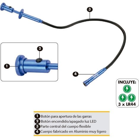PINCE MAGNÉTIQUE FLEXIBLE AVEC 1 LED