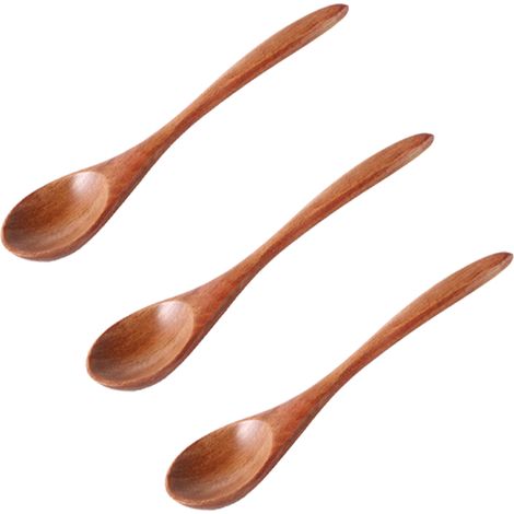 Cuillère En Bois - Manche Long - Pour Riz Et Dessert - Lot De 3 (1/5)