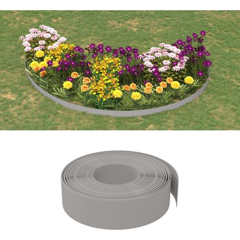 Rasenkanten 3 Stk. Grau 10 m 15 cm Polyethylen