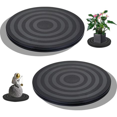 Drehteller – 2er-Set – Schwarzer PS-Kunststoff – 360°-Drehung – Für Küche und Heimwerkerprojekte – Durchmesser 20 cm (1/5)