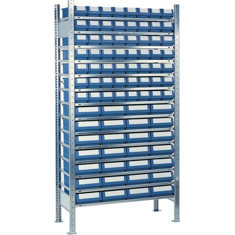 Balda atornillable H2000xW1000xF300mm Balda básica 14 baldas de acero 56 x 1,28 x 2