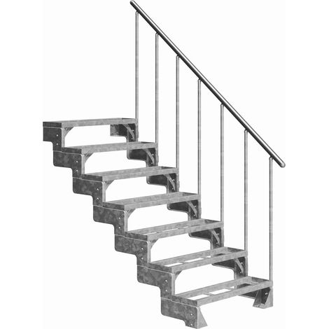 Dolle Außentreppe Gardentop 126-154cm Geschosshöhe mit Einlegerahmen 100cm breit mit Geländer