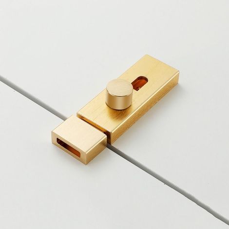 Loquet de porte créatif avec boucle antivol  Loquet de grange coulissant  Loquet à bascule épais (doré) (1/5)