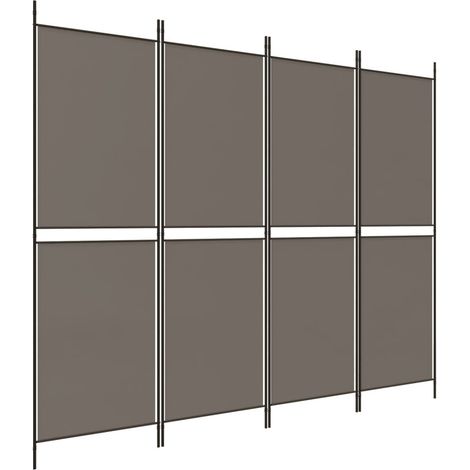 Paravent Cloison de séparation 4 panneaux, Pour Jardin, Balcon, Terrasse Anthracite 200x200 cm Tissu OIB5330E