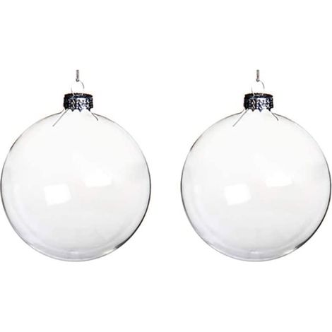 Boule De Noel - Verre Transparent 60 Mm - A Remplir Soi-Meme - Pour Sapin Decoration Fete Mariage Anniversaire - Lot De 5 (1/5)