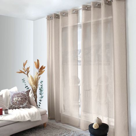 Voilage Sia 140x240 cm uni texturé - 140x240cm - Naturel (1/3)