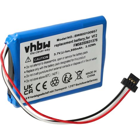 vhbw Akku kompatibel mit TomTom One 4EE0.001.03, N14644 Canada 310, 130s, 130, 125 GPS Navigation Navi (950 mAh, 3,7 V, Li-Ion)