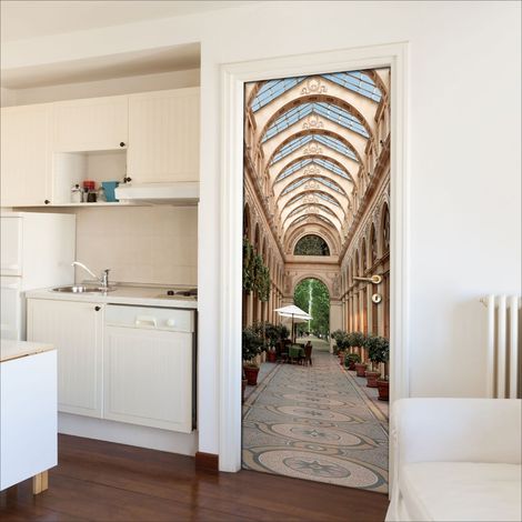 Sticker mural autocollant trompe l'oeil Passage Parisien, 60x170cm, Décoration murale, Motif typique de la ville de Paris, Décor intérieur. (1/2)