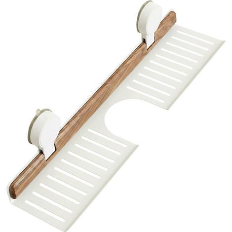 Étagère de lavabo à ventouse pour salle de bain, à fixer au-dessus du robinet, sans perçage. (1/5)