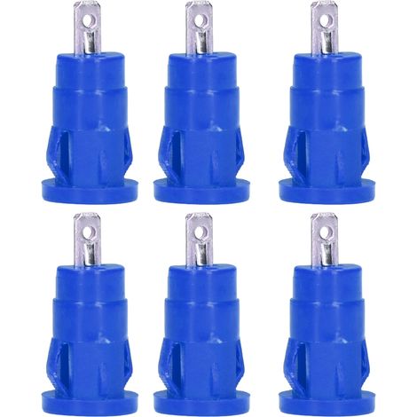 Packung mit 100 Bananensteckern (4 mm), Sicherheitsringklemmen, vernickeltes Messing, Verteilerblockadapter, blau (1/5)