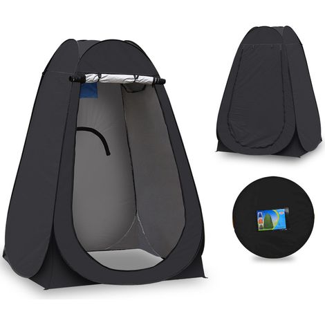 Marquee Toilet Tent Portable Shower Privacy Tent Waterproof Anti-UV Changing Dressing Tent for Beach Fishing Hiking Bathing Outdoor with a Carrying Bag Black (1/5)
