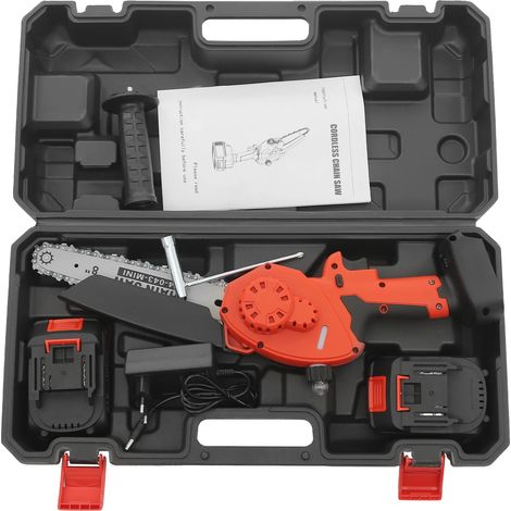 Mini tronçonneuse, fonctionnement sans fil, moteur sans balais, noir (1/2)