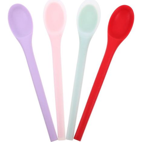 Dailygoods，Juego de 4 cucharas de postre，Cucharas de silicona，Revestimiento antiadherente，Cucharas de cocina，Cucharas para mezclar y servir (1/5)