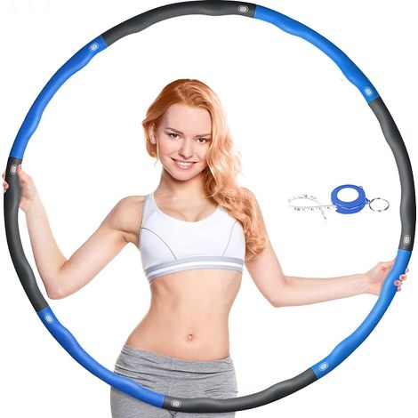 Hula HOP, espuma deportiva adelgazante para fitness, color negro y azul, 1 kg, 88 cm. (1/5)