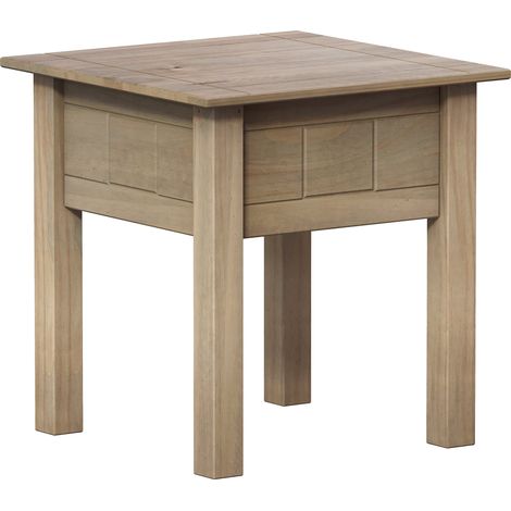 Table d'Appoint Panama en Pin Massif, Bout de Canapé, Table de Chevet, Lampe, Salon, Naturel (1/5)