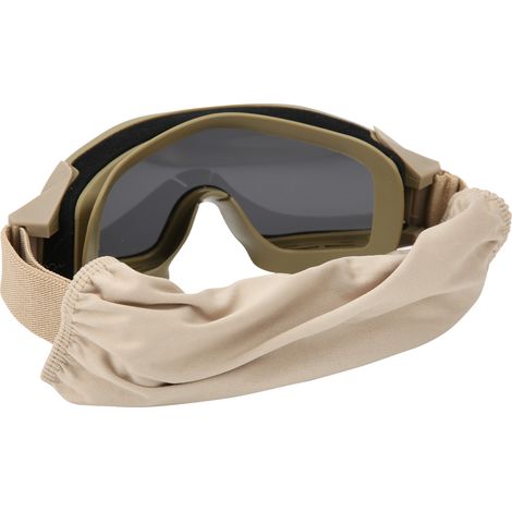 Lunettes de protection tactique anti-UV, résistantes aux chocs et anti-buée (Cadre camouflage, verre fumé)