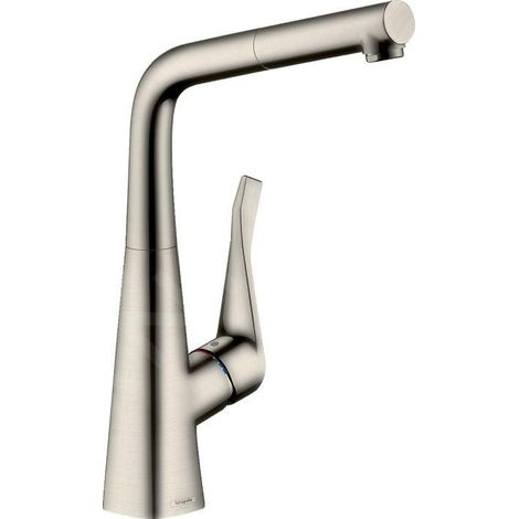 Mitigeur de cuisine monobloc 320 METRIS DN 15 avec bec extractible en acier inoxydable (1/5)