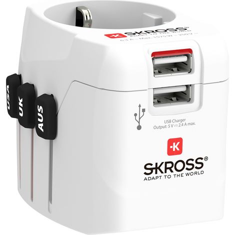 Skross 1302470 Reiseadapter Pro Light USB (2xA) -World (1/5)