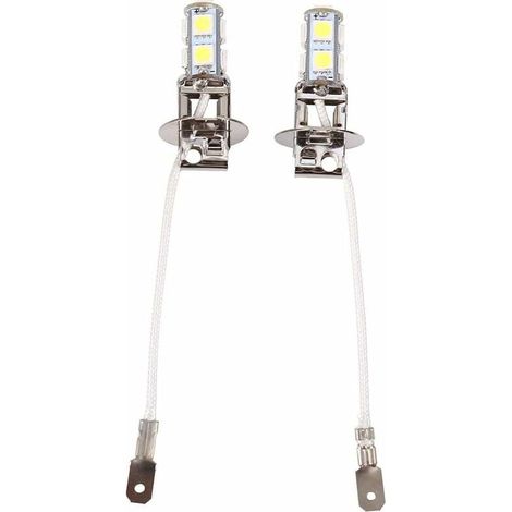 6500K H3 Ampoule h3 LED 2Pcs H3 5050 Blanc 9 SMD LED Xenon DC 12V lampe de brouillard de voiture ampoules LED 6500K Antibrouillard Avant Ampoule de Phare Blanc de Xénon de Voiture Automatiqu (1/5)