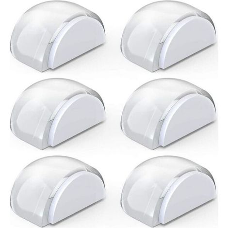 Pack of 6 Self-Adhesive Door Stops on the Floor Transparent Door Stop for Protection of Doors and Walls (1/5)