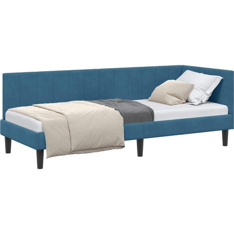 Maison Exclusive - Cornice del letto ad angolo Blu 80 cm x 200 cm Velluto
