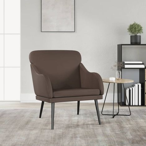 Fauteuil Chaise de Salon - Fauteuil design Marron 63x76x80 cm Similicuir Chic-921598 (1/5)