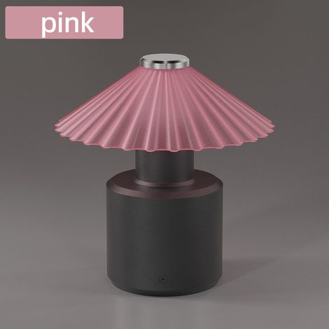 Lampe de Chevet LED Rose Poudré, Veilleuse Tactile en Forme de Champignon pour Chambre à Coucher et Décoration de Bureau, Lampe de Camping Portable Étanche pour Extérieur (1/5)