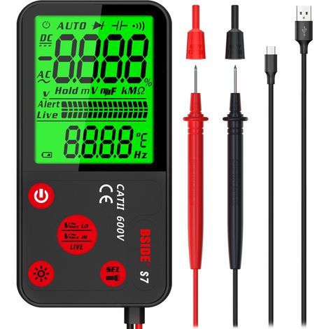 Nannigr Multimètre S7 TRMS écran large USB batterie version lite