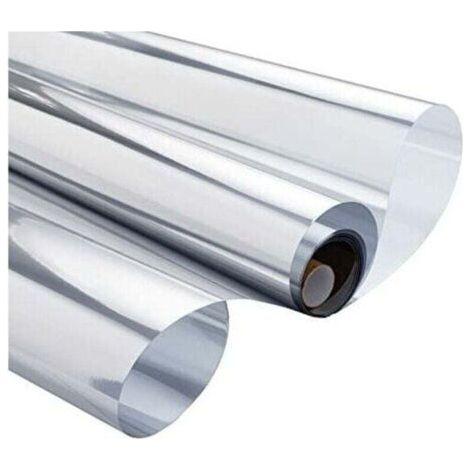 Enowelir Film Miroir Fenêtre Anti Regard Protection Vie Privée Anti Chaleur UV Électrostatique Bureau Maison Magasin 90x300cm Argent (1/4)