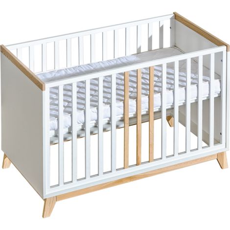 2-in-1 Babybett 120x60 cm - Holz-Babybett + Gitter (1/5)