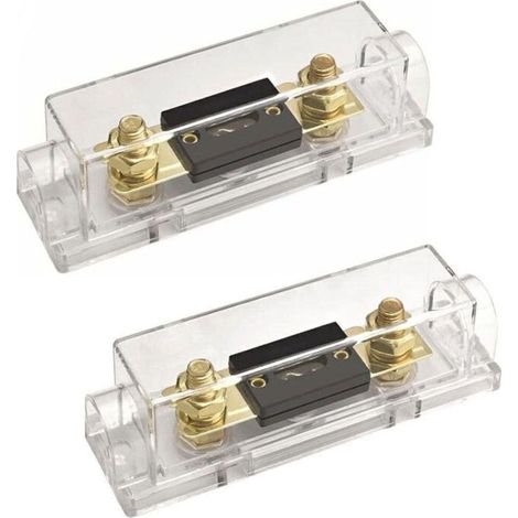 Porte-Fusible ANL pour Audio, Vidéo et Stéréo – 2 Pièces avec Fusibles 200 A – Câblage 0/2/4 mm – Installation Facile et Sécurisée (1/5)