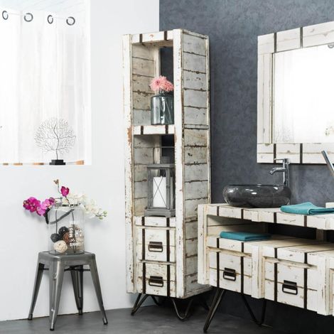 Columna de mindi para cuarto de baño Loft 190 blanco (1/5)