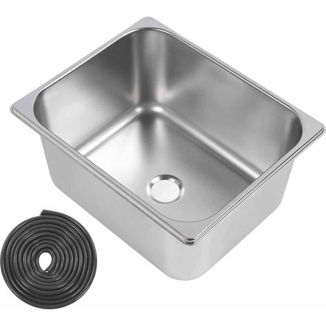 Einzelbecken-Küchenspüle, Edelstahl 304, für Wohnmobile, 32 x 26 x 15 cm, Einzelbecken-Handwaschbecken mit 40-mm-Ablauf