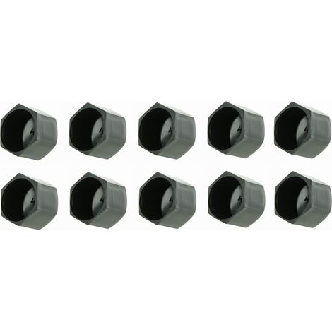 10x cache écrou noir hexagonal plastique capuchon protection M6 x 10mm (1/4)