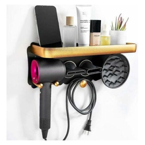 Hair Dryer Holder, Large Metal Wall Mount for Dyson Hair Dryer, Hair Dryer and Accessories Holder, Supersonic Hair Dryer Holder, Magnetic Metal Holder, Bathroom Cosmetic Wall Mount:- (1/4)